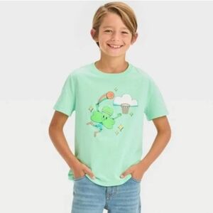 Cat & Jack Short Sleeve Slam Dunk Shamrock BRAND NEW Sz 8